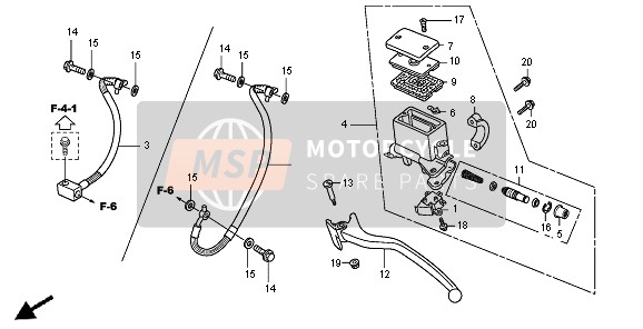 Honda SH300A 2008 RR. BRAKE MASTER CYLINDER for a 2008 Honda SH300A